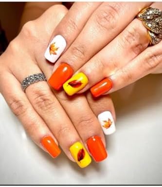 Alternative view of Sonbahar Yaprak Desenli Tırnak Dövmesi Tırnak Tattoo Nail Art Tırnak ScaNM136