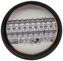 Alternative view of Desenli Yuvarlak Metal Tepsi - Çay Kahve Tepsisi - Sunum Tepsisi 37 Cm (City)