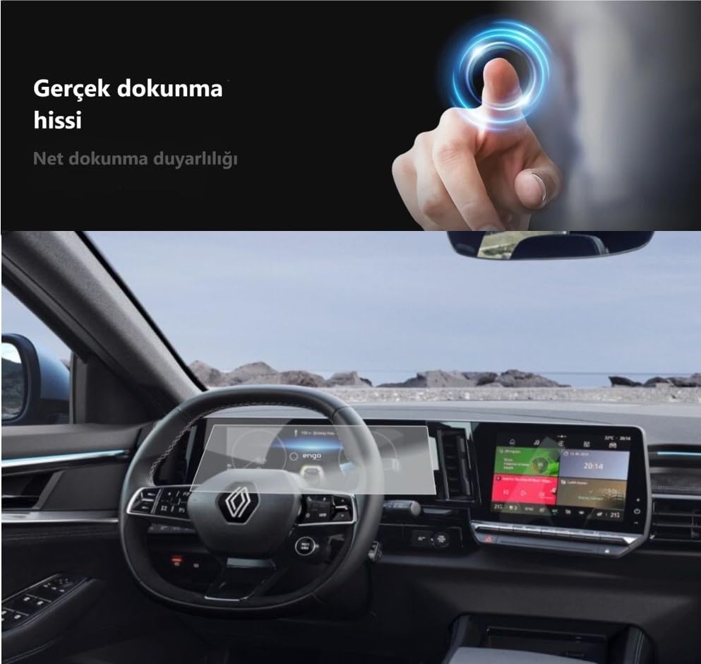 Renault Austral 12.3 inç Dijital Gösterge ile Uyumlu Mat Ekran Koruyucu