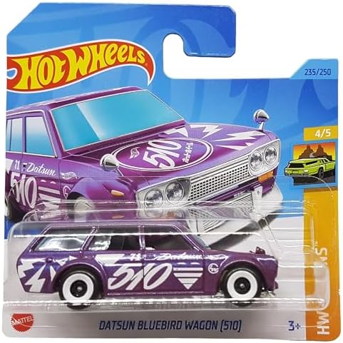 - Datsun Bluebird [510] - HW Vagons 4/5 - HKH72 - Short Card - - Lila Metalik - Mattel 2023