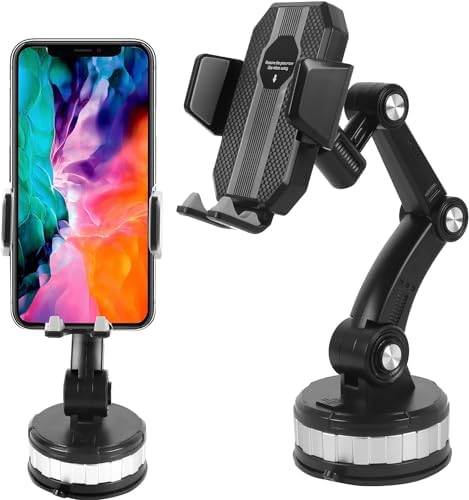 Alternative view of ARABA TIR VE KAMYON UYUMLU KATLANIR ARAÇ İÇİ TELEFON TUTUCUSU MEKANİZMALI DÖNEBİLİR BAŞLIK VE DÖNEBİLİR TABANLI UZUN HAREKET ÖZGÜRLÜĞÜ SAĞLAYAN CAM, KONSOLA SABİTLENİR VAKUM VE YAPIŞKAN ARAÇ TUTUCUSU
