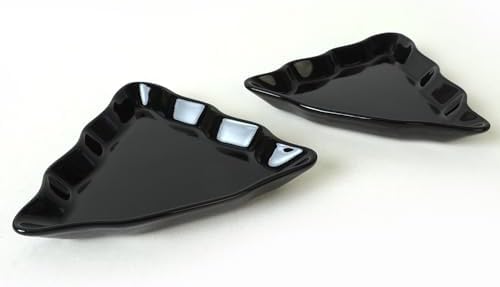 Siyah Çam Kayık Tabak 22 Cm 2 Adet