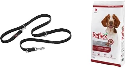 of Animals Halti Köpek Eğitim Kayışı, Büyük Boy Siyah, 2 m + Reflex Plus Adult Dog Energy 28/18 Beef, 15 Kg