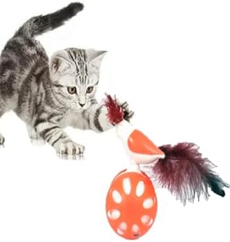 Tineke TEKERLEKLİ HACIYATMAZ KUŞ KEDİ OYUNCAĞI 1 ADET (TURUNCU)