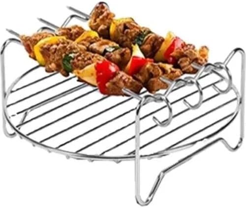Alternative view of 4 Adet paslanmaz çelik ızgara şişi, 21 cm, Airfryer Izgara Şişi, Kebap şişi, Et şişi, Et ve sebze için kızartma iğneleri