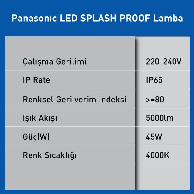 Alternative view of LED SPLASH PROOF 45W 5000LM 1500MM 840