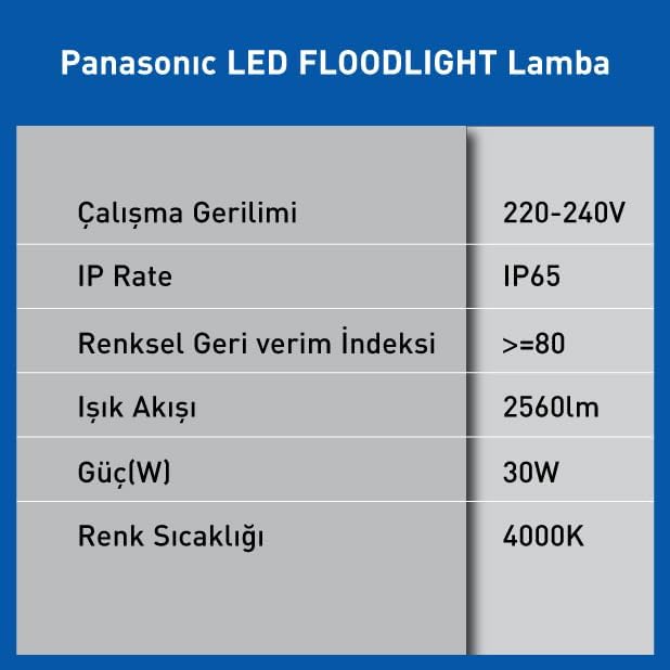 Alternative view of LED PROJEKTÖR, GÜN IŞIĞI 30W 2560LM 4000K
