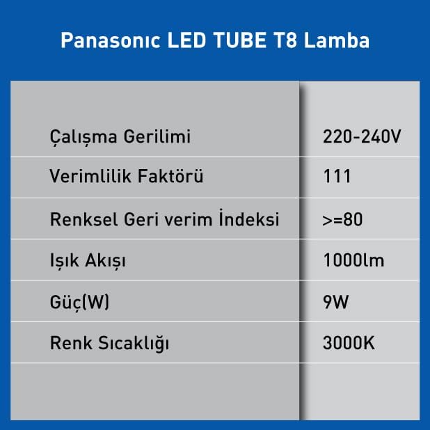Alternative view of LED TUBE T8, SICAK BEYAZ IŞIK 9W 1000LM 60CM G13 3000K