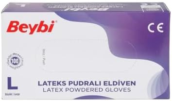 Beybi Lateks Pudralı Eldiven Large 100'lü