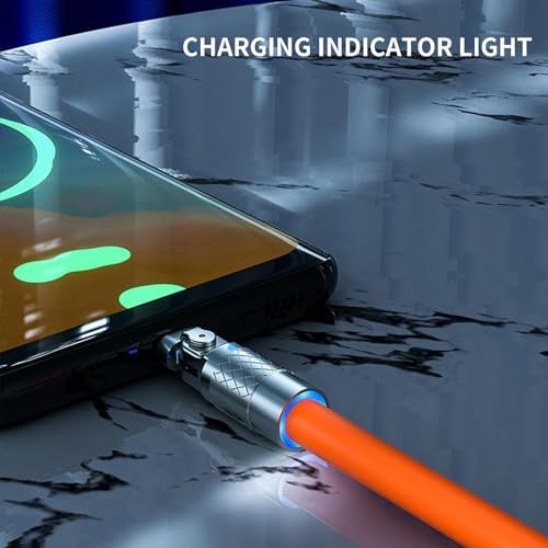 Alternative view of 6A Ios Lightning Sıvı Silikon Data Hızlı Şarj Kablosu - 180 Derece Oynar Başlık - Katlanmaz Kırılmaz Dayanıklı Kablo