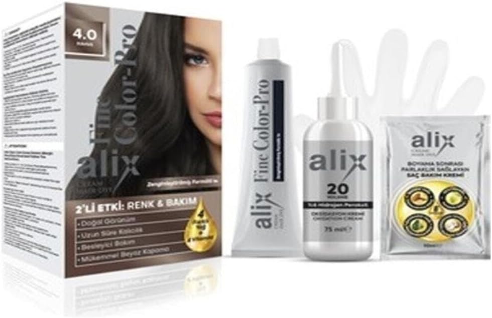Alix Kit Saç Boyası 50 ml 4.0 Kahve