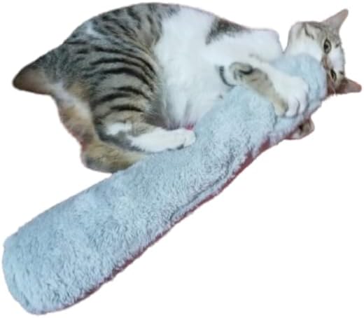 Tineke Kedi Oyuncağı Sarılma Yastığı Uyku Oyuncağı Kedi Otlu 30 Cm Peluş (1 Adet) (GRİ)
