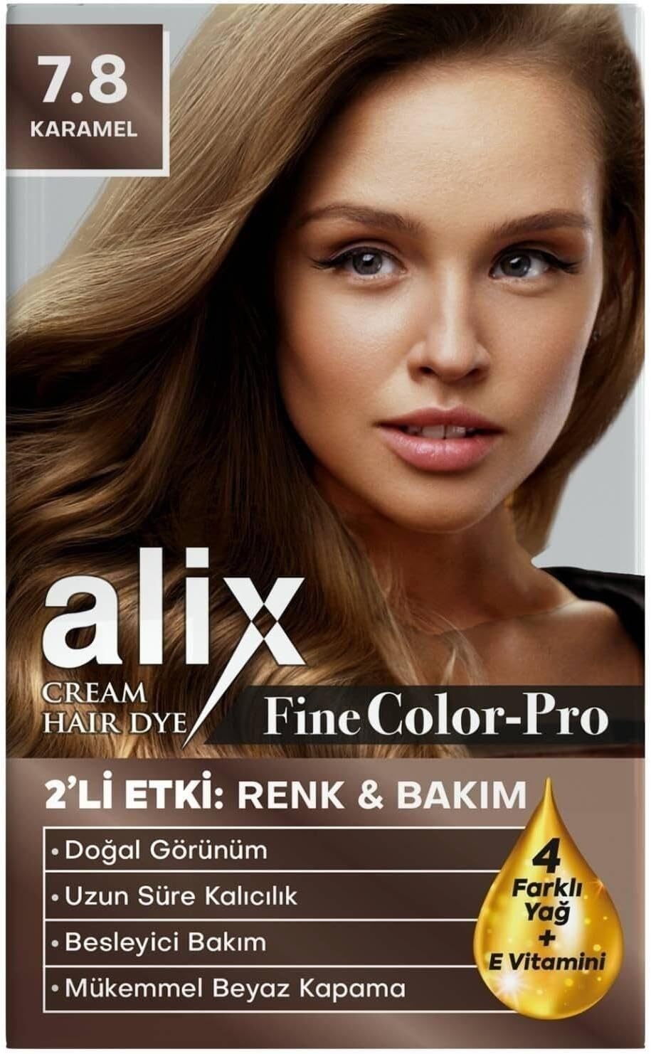 Alix Kit Saç Boyası 50 ml 7.8 Karamel