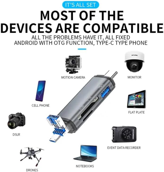 Usb Otg Kart Okuyucu Type-C to USB Uçlu PC Bilgisayar ve Notebook Uyumlu Mikro SD Kart Okuyucu USB A to USB CADS-307 (3in1)