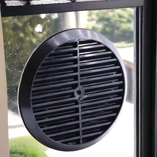 Doğalgaz Havalandırma Yuvarlak Mutfak Cam Menfezi Siyah 18 cm Hava Akış Kanalı Güvenlik Gaz Kaçağı