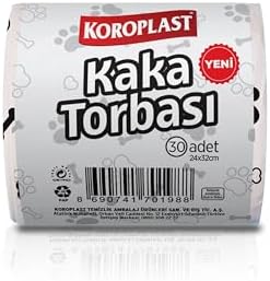 Kaka Torbası 30'lu Set, Kötü Koku Kontrolü Sağlayan Kedi Köpek Kaka Torbası 24x32 cm, Kolay Kullanım, Evcil Hayvan Atıklarına Hijyenik Temizlik, Sızdırmaz Taşınabilir Kedi Köpek Dışkı Poşeti