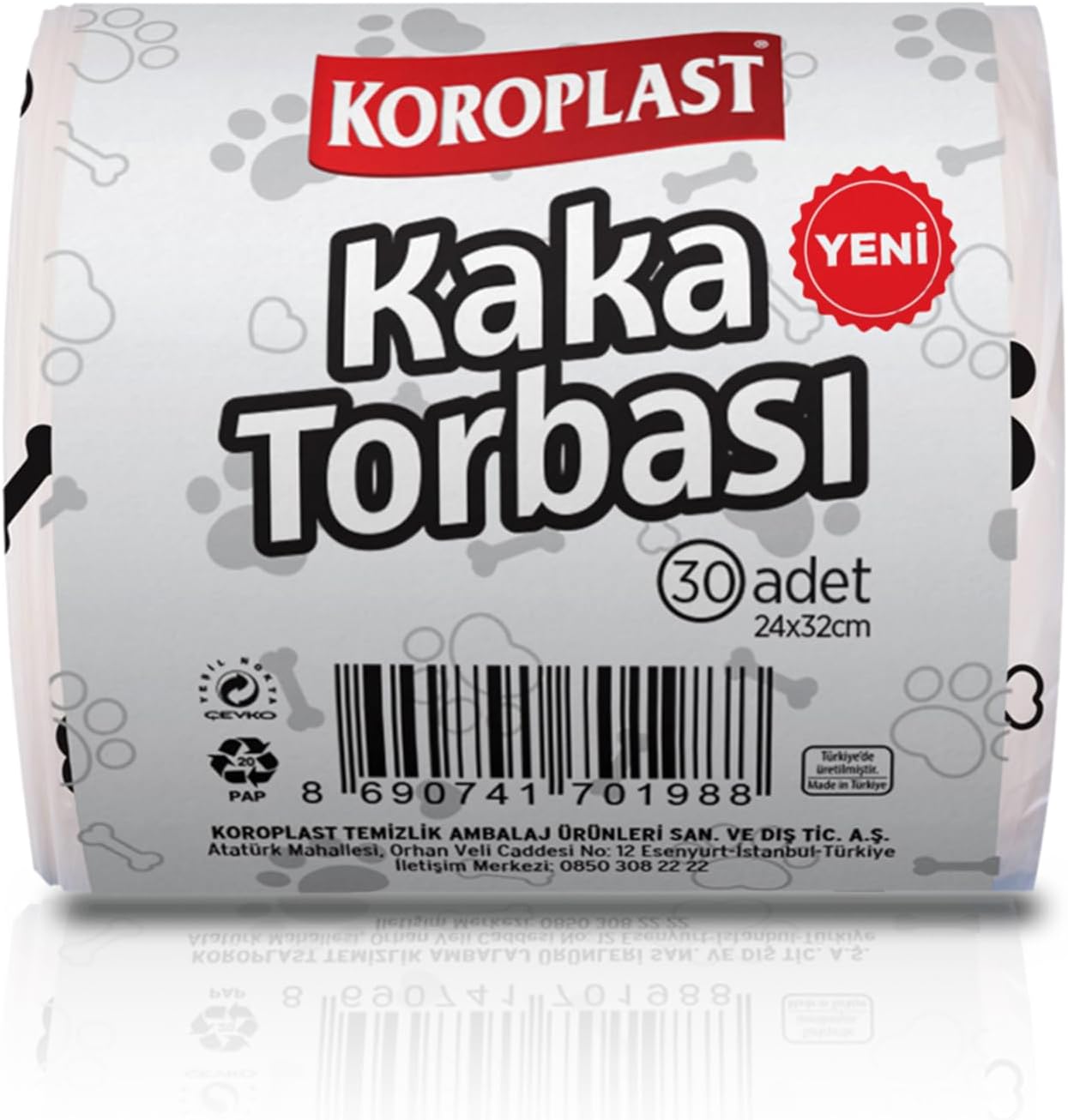 Alternative view of Kaka Torbası 30'lu Set, Kötü Koku Kontrolü Sağlayan Kedi Köpek Kaka Torbası 24x32 cm, Kolay Kullanım, Evcil Hayvan Atıklarına Hijyenik Temizlik, Sızdırmaz Taşınabilir Kedi Köpek Dışkı Poşeti