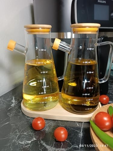 Alternative view of Yağlık Sirkelik Seti Silikon Contalı Bambu Kapaklı 3'lü Set - 900 ml 2 Adet ve Altlık