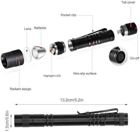 395nm Ultraviyole UV Kalem El Feneri - Alüminyum Darbeye Suya Dayanıklı Cep Feneri Klipsli Kalem Fener Blacklight