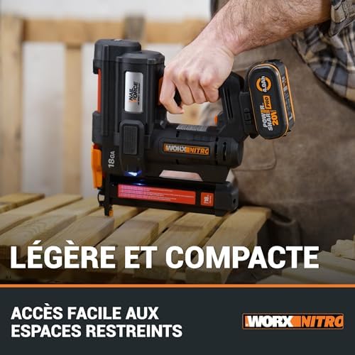 WORX WX844.9 20Volt 16-40mm Profesyonel Şarjlı Zımba Makinesi + 2700 Adet Yedek Zımba (Akü Dahil Değildir)