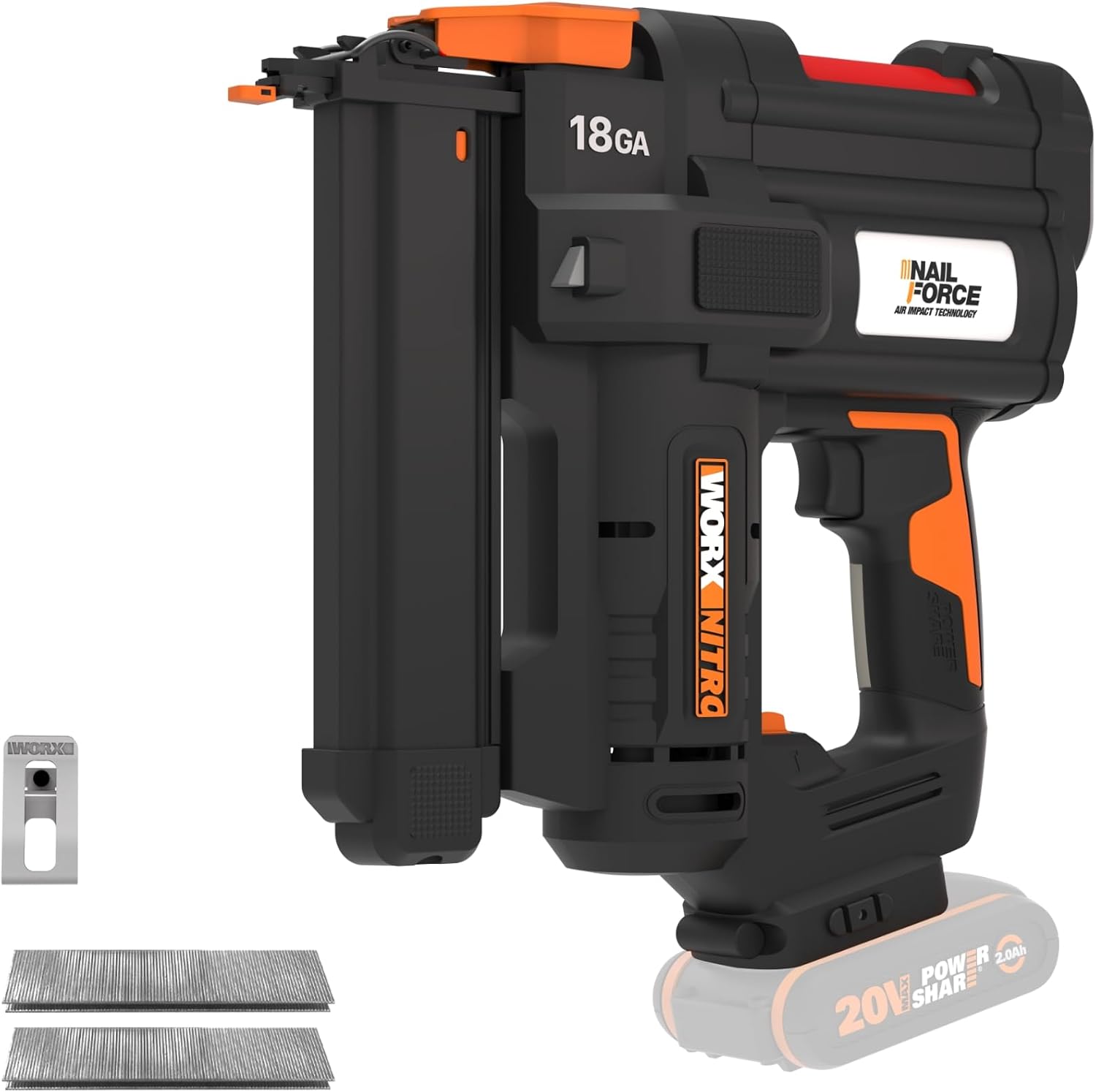 Alternative view of WORX WX844.9 20Volt 16-40mm Profesyonel Şarjlı Zımba Makinesi + 2700 Adet Yedek Zımba (Akü Dahil Değildir)