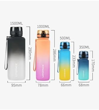 Alternative view of 500ml Soft Çift Renk Motivasyon Tritan Su Matarası (Lacivert-Kırmızı)