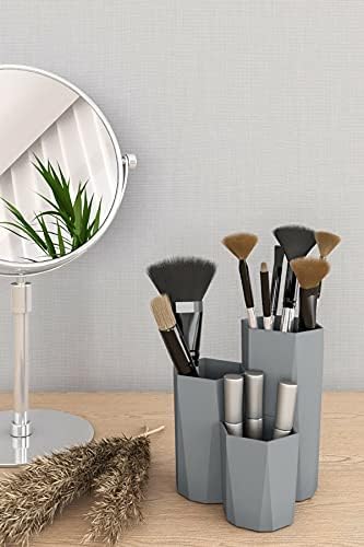 Alternative view of Petek Banyo Mutfak Masa Kozmetik Düzenleyici 3 Bölmeli Makyaj Organizeri (Gri)