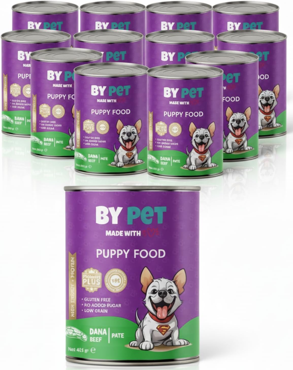 Alternative view of bypet Yavru Köpekler İçin Dana Etli Konserve Yaş Mama 415 gr x 12 Adet