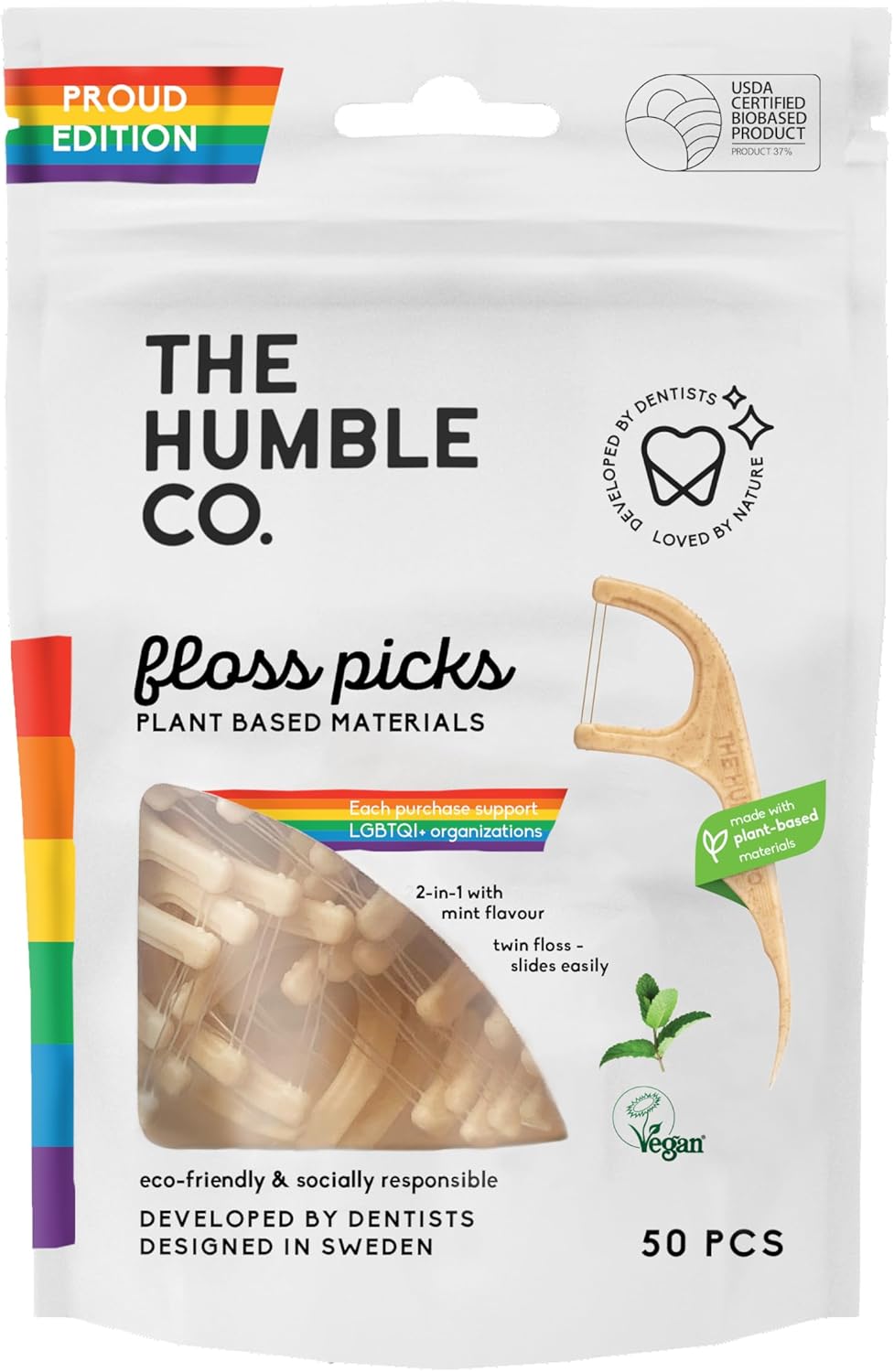 Alternative view of The Humble Co. Humble Floss Picks Kürdan Diş İpi 50'li