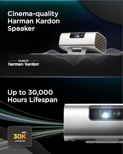 M10 FHD 2200 LUMEN HARMAN KARDON HOPARLORLU TAŞINABİLİR RGB LAZER AKILLI PROJEKSIYON