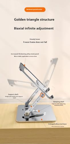 360° Döner Metal Laptop ve Notebook Standı – Yükseklik Ayarlı, Ergonomik, Katlanabilir, 17 inç’e Kadar Uyumlu, Isı Dağılım Tasarımlı, Taşınabilir Laptop Tablet Tutucu | ZR747