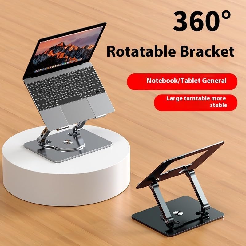 Alternative view of 360° Döner Metal Laptop ve Notebook Standı – Yükseklik Ayarlı, Ergonomik, Katlanabilir, 17 inç’e Kadar Uyumlu, Isı Dağılım Tasarımlı, Taşınabilir Laptop Tablet Tutucu | ZR747