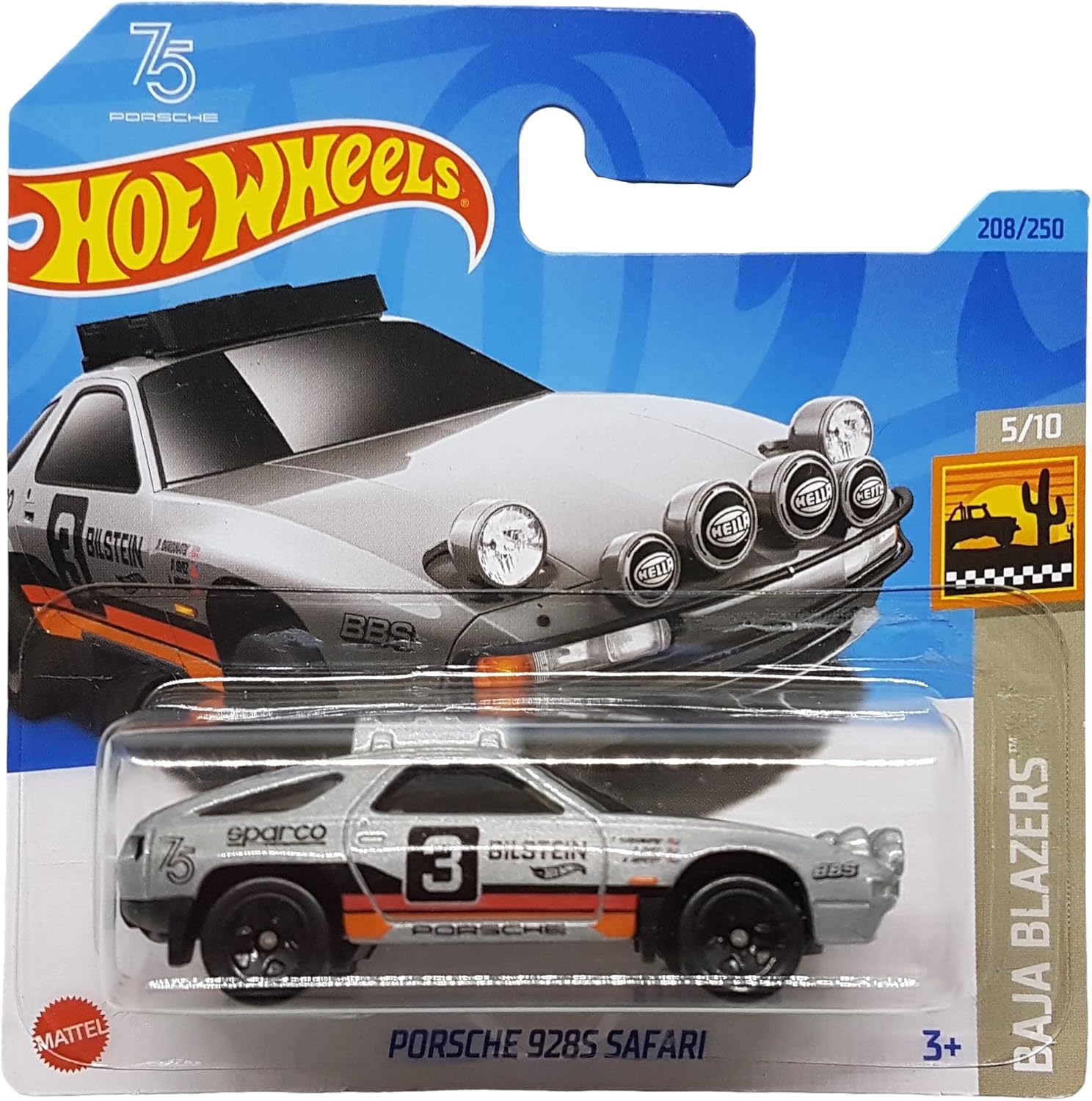 Alternative view of - 928S - Baja Blazers 5/10 - HKG46 - Short Card - sparco - Bilstein - BBS - Hella - Mattel 2023