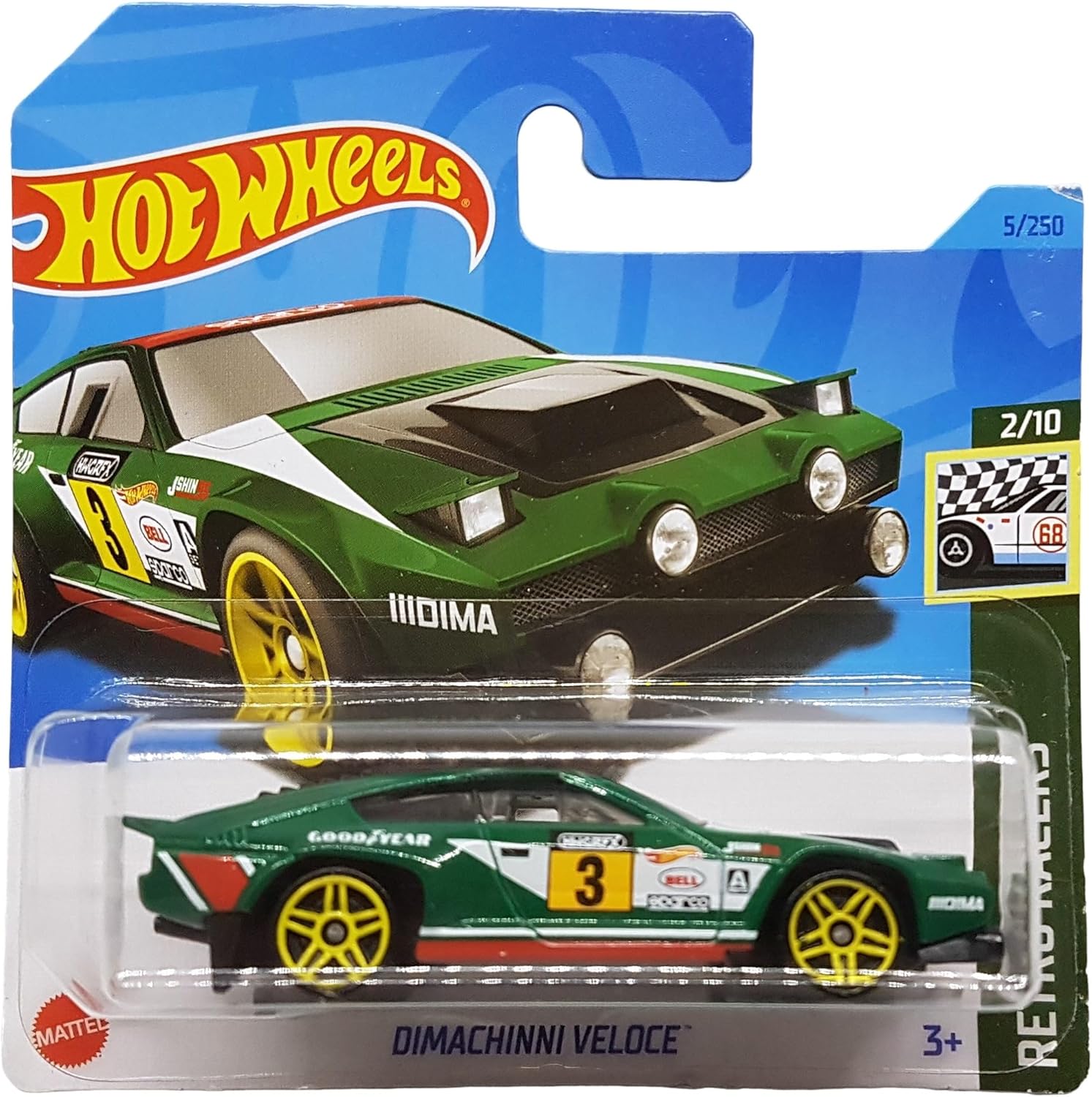 - Dimachinni Veloce - Retro Racers 2/10 - HKH03 - Short Card - Good - Bell - Sparco - Mattel 2023