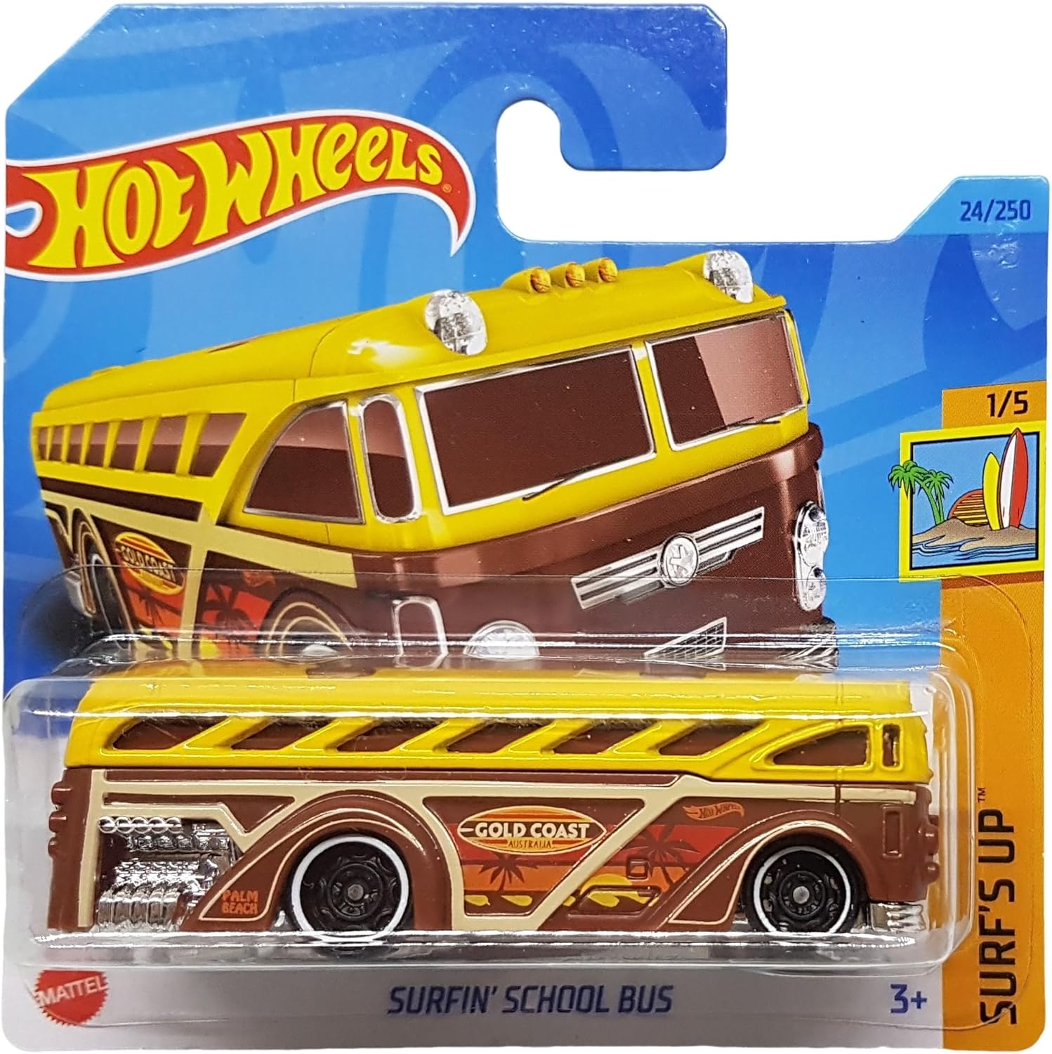 Alternative view of - Surfin´School Bus - Surf´s Up 1/5 - HKJ32 - Short Card - Coast Australia - Mattel 2023