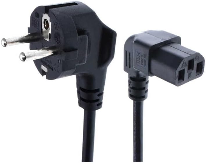 C13 Power Kablo - 90 Derece L Uç - Dik Açılı - Standart Power Kablosu - 1.8 mt