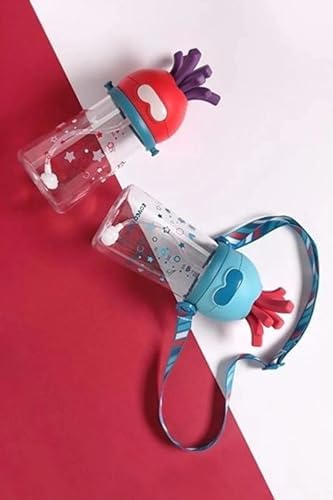 Alternative view of 320ml Pipetli Eğlenceli Desenli Akıllı Pipet Toplu Askılı Tritan Su Matarası (Kırmızı)