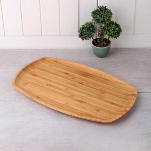 Alternative view of Bambu Lüx Bambu Kayık Sunum Tabağı Servis Tabak 30x18cm Sunum Tabağı, Dikdörtgen Sunum Tabağı