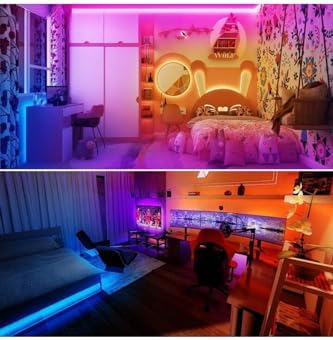 ema dükkan 5 Metre RGB Şerit Led Kumandalı 44 Tuşlu 20 Renk RGB Şerit Işık Aydınlatma