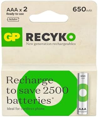 ReCyko 650 AAA İnce Kalem Ni-Mh Şarjlı Pil, 1.2 Volt, 2'li Kart