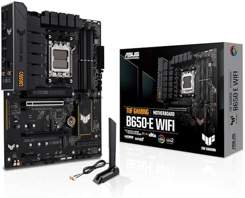 TUF Gaming B650-E WIFI AMD B650 AM5 DDR5 8000 DP HDMI 3x M2 USB3.2 WiFi 6E + BT AURA RGB 2.5Gbit LAN ATX TUF PROTECTION, Q-, Armoury Crate, Anakart