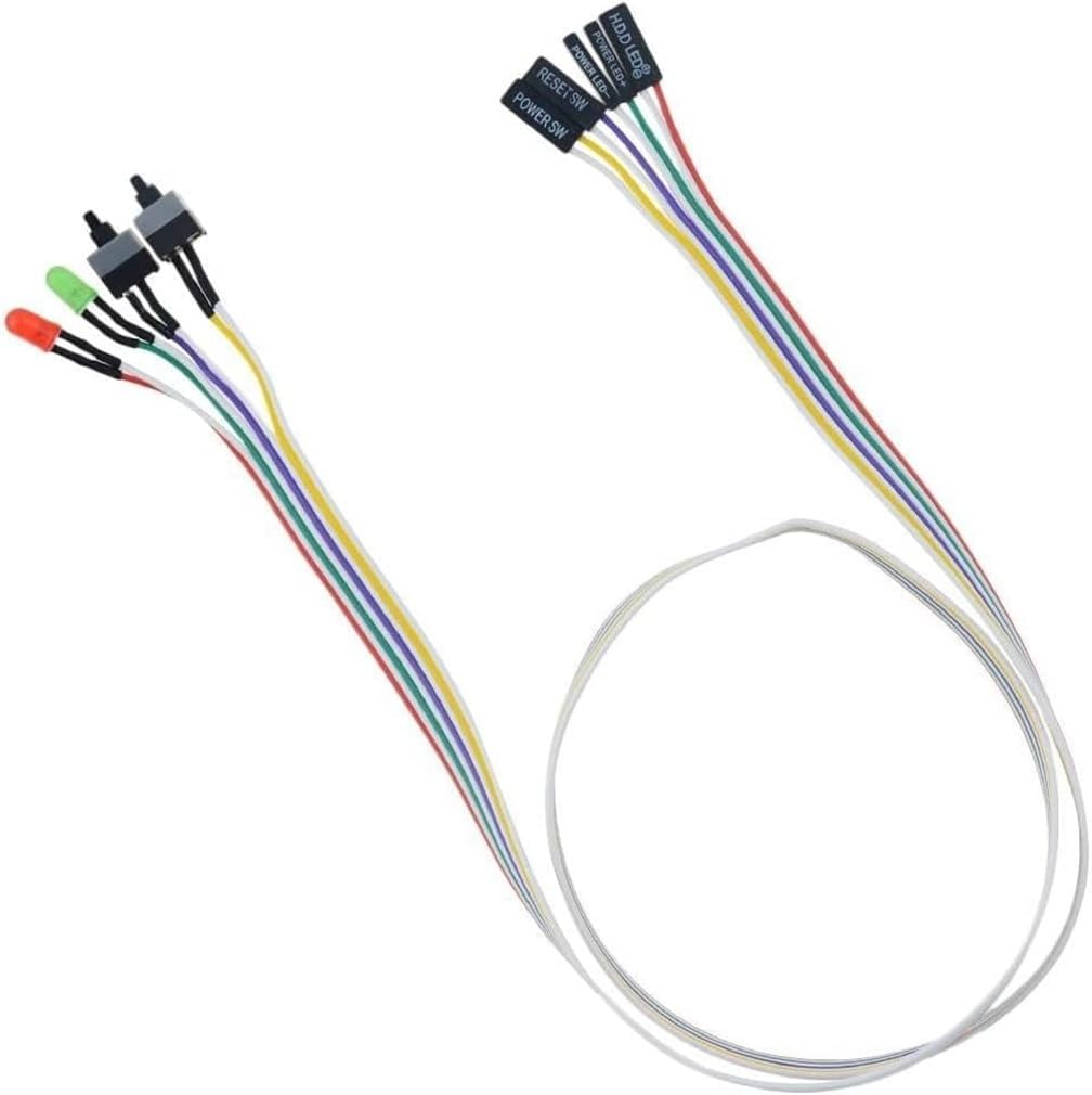 Ana Kart Power Kablosu Led Işıklı Reset Açma Kapama Butonu Kablosu On Off Switch 5064