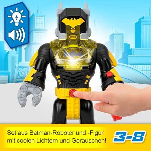 Imaginext DC Super ™ ™ Insider ve Exo Kostümü Imaginext DC Super Insider ve Exo Kostümü, ışıklı ve sesli siyah robot, 6 parça HYG31