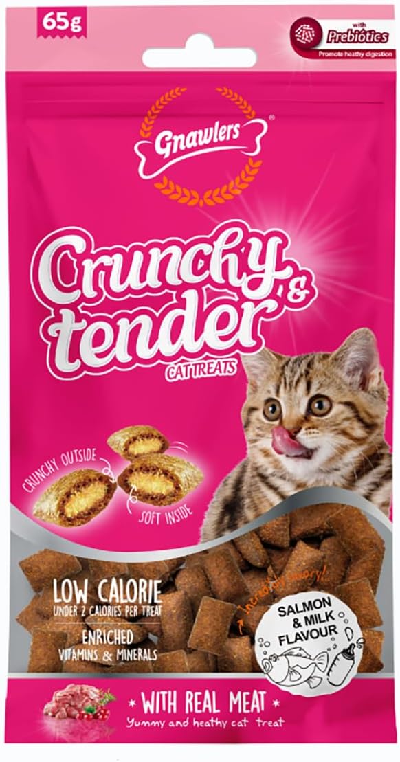 Alternative view of Gnawlers Crunchy Somonlu ve Sütlü Prebiotik Destekli Kedi Ödül Maması 65gr