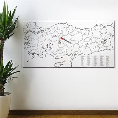 Alternative view of Yazılabilir Türkiye Haritası Manyetik Duvar Stickerı 110 x 56 cm