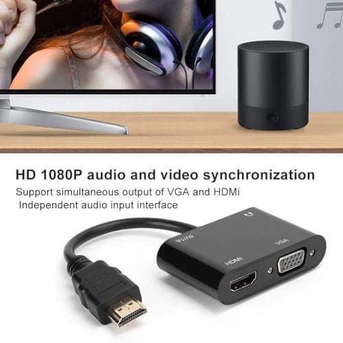 Alternative view of 1080P 2in1 Hd'den Vga'ya Hdmi to VGA Hd Dönüştürücü Bilgisayar Projeksiyonu - Hd Ürünleri Için Tv Adaptörüne VGA Ürünlerini Bağlama ZR724
