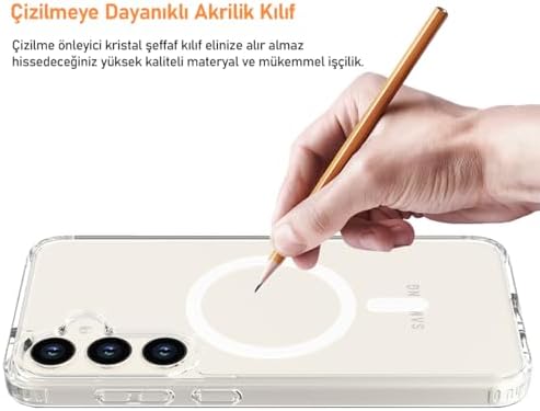 LABS Galaxy S24 Plus ile Uyumlu (6.7 İnç) MagSafe Uyumlu Air Hybrid Darbe Emici TPU + PC Şeffaf Kılıf