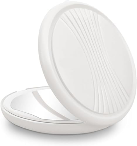 1X 5X LED Işıklı Makyaj Aynası - Cep Çanta Cüzdan Aynası