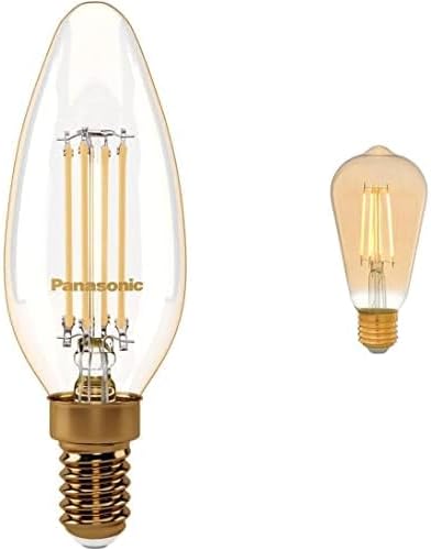 E14 Led Filament Lamba, Sarı Işık (2000K), 4W, 360 Lümen + E27 Led Filament Lamba, Sarı Işık (2000K), 7W, 630 Lümen, St64