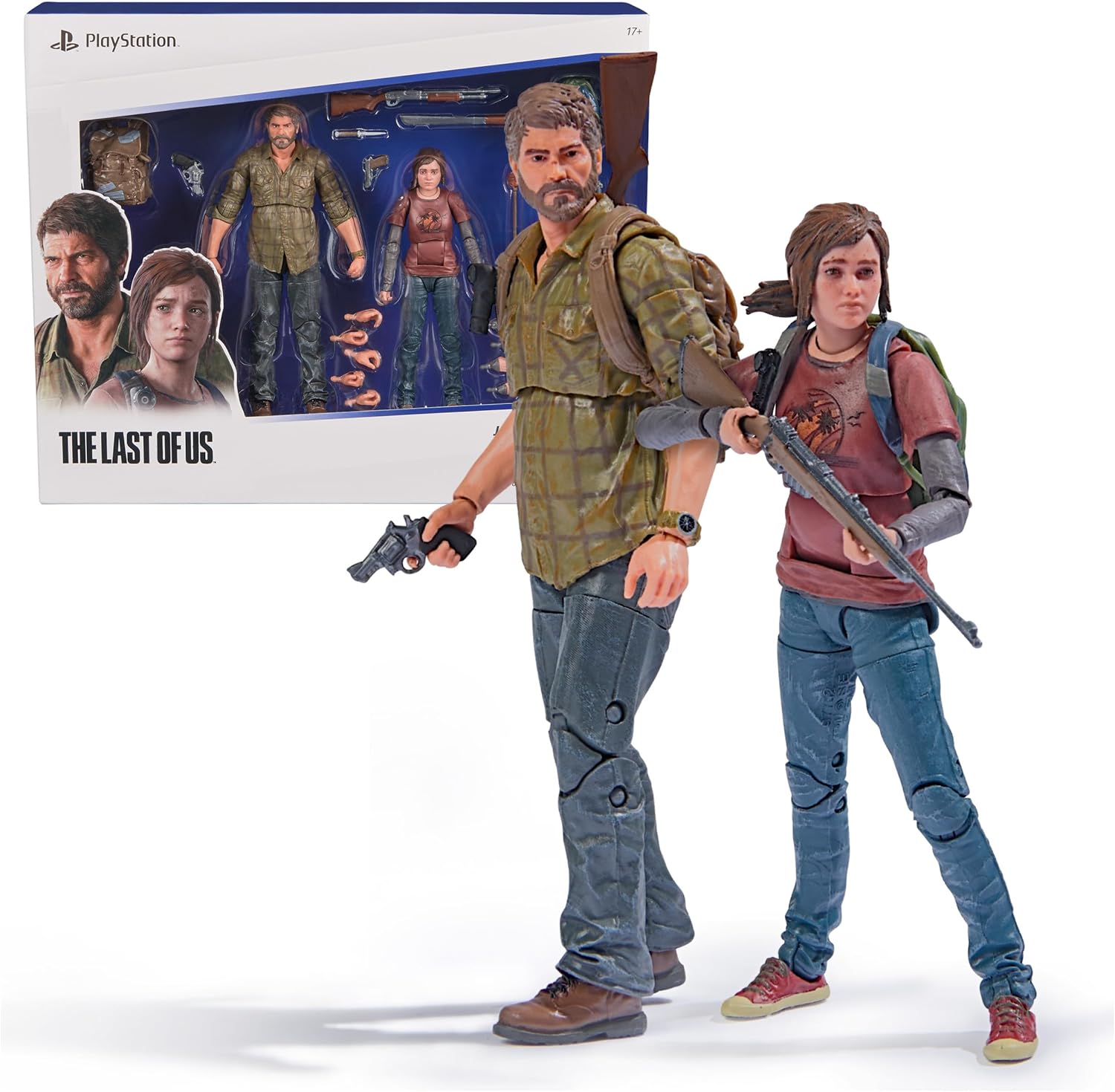 The of US, 2'li Paket 6 inç Joel & Aksiyon Figürleri 19 Aksesuar, Şekiller Koleksiyonu, PS5 Hayranları ve Koleksiyoncular için 17+ Yaş